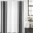 thumbnail image 3 of Black Striped Waterproof Fabric Shower Curtain,Modern White Striped Abstract Art Aesthetics Waterproof Fabric Shower Curtain for Bathroom Curtains Bathtubs Shower Curtains with 12 Hooks Long 72x78in, 3 of 8