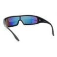 thumbnail image 4 of Futuristic Cyber Narrow Rectangle Shield Plastic Sunglasses Matte Black - Orange Mirror, 4 of 4