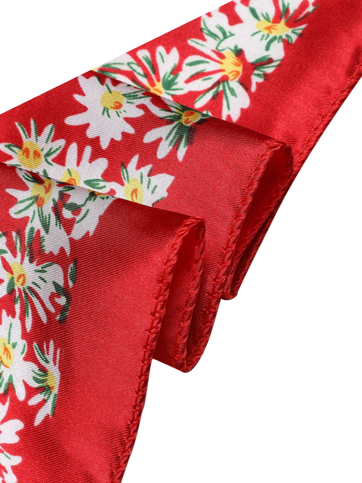 Unique Bargains Women Satin Print Square Scarves Kerchief Neck Scarves 20 x 20""