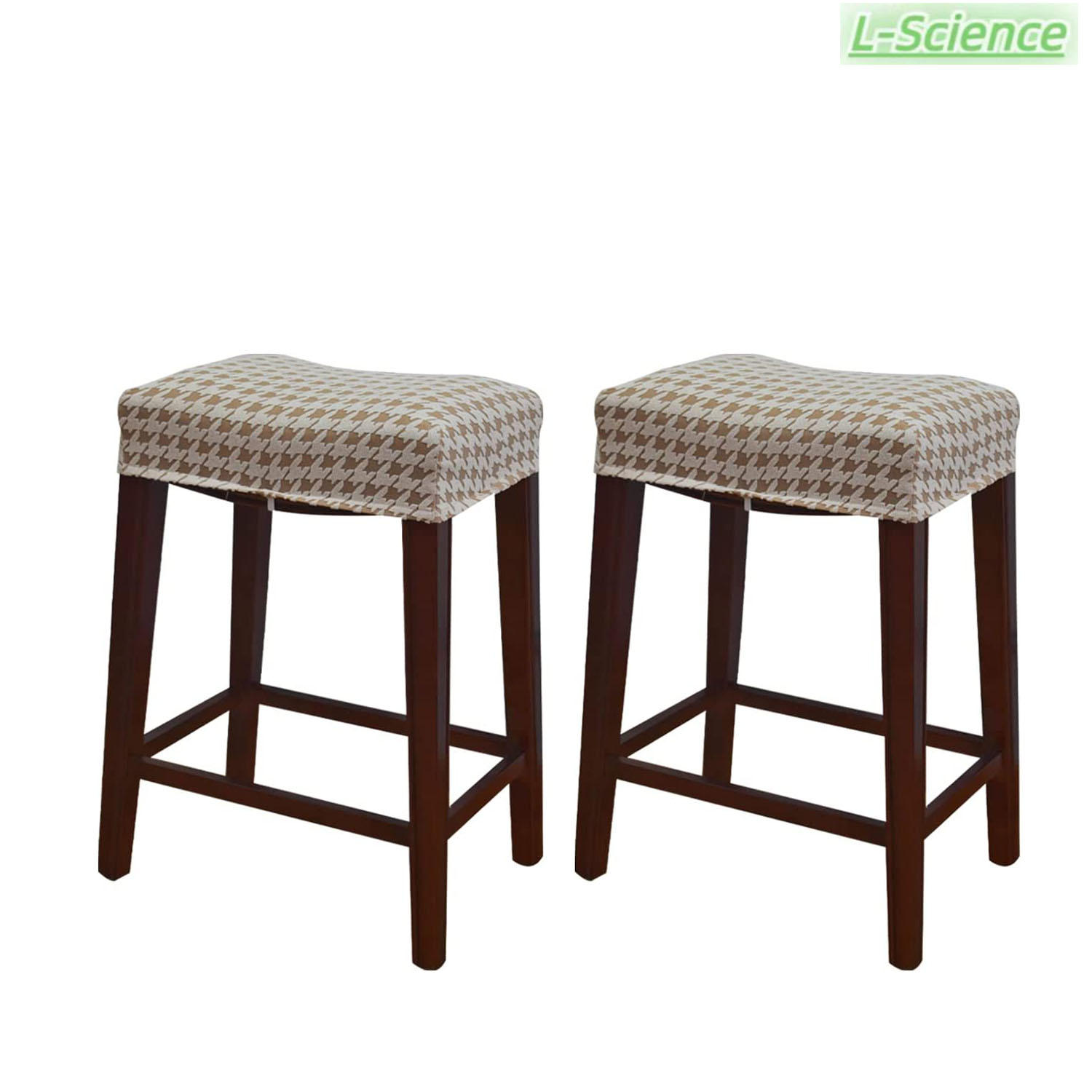 Rectangle Bar Stool Cover 2 Pieces Printed Stretch Backless Chair Cover