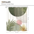 thumbnail image 5 of Mid Century Green Boho Shower Curtain, Abstract Modern Shower Curtains for Bathroom, Plant Botanical Leaf Arch Sun Fabric Liner Waterproof Polyester 12 Pack Hooks 60Wx72L Inches, 5 of 8