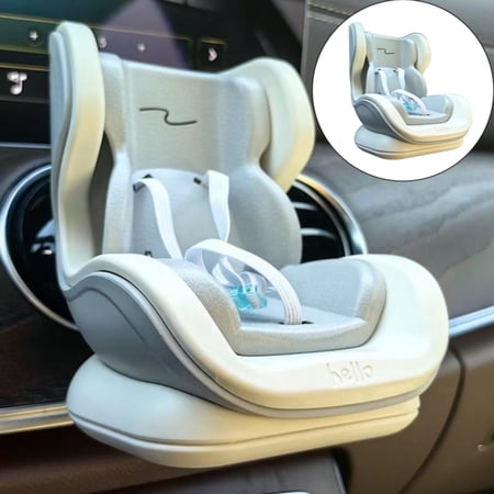 Xloro Doll Car Seat Doll Display Stand for Vehicle or Desktop Decoration Vent Clip for 17cm Dolls Cute and Functional Car Ornament Doll Seat with Adjustable Safety Strap