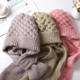 thumbnail image 4 of Minnieouse Cálido con estilo, con bufanda con capucha, varios colores disponibles, gorro con protección para los oídos integrado, bufanda Sombreros Vino rojo, 4 of 6