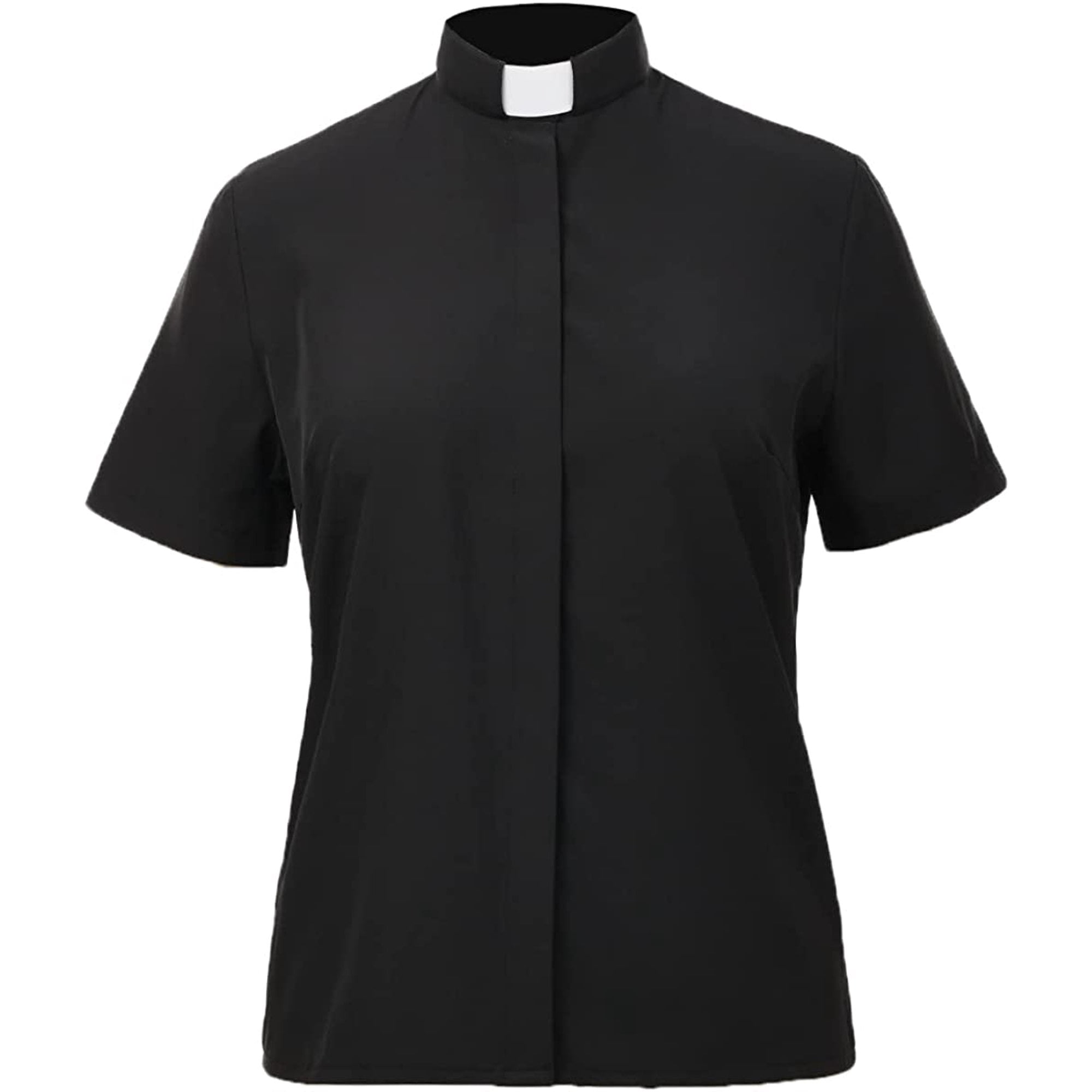 GRACEART Ladies Clergy Removable Shirt Tab Collar Women's Clergy Shirt Tab Collar Short Sleeve