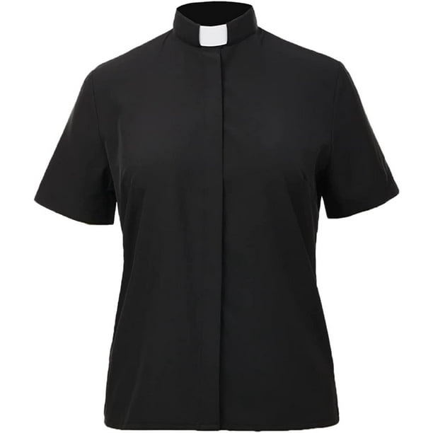 GRACEART Ladies Clergy Removable Shirt Tab Collar Women's Clergy Shirt