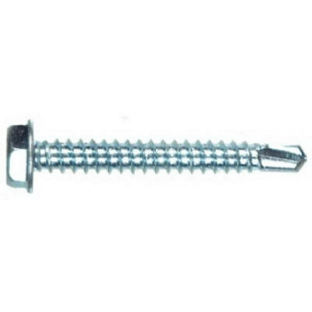Self-Drilling Screws, Hex Washer Head, #8 x 1 In., 100-Pk. - 560318