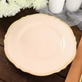 thumbnail image 6 of Efavormart 10 Pack | 9" Nude / Gold Scalloped Rim Plastic Dinner Plates, Disposable Party Plates For Weddings Party Events, 6 of 11