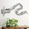 thumbnail image 2 of DecMode Traditional Black Metal Wall Décor, 49"W x 21"H Features Music Staff with G Clef and Musical Notes Design, 2 of 13