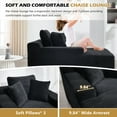 thumbnail image 6 of SOULART 46.46" Cloud Couch, Black Modern Corduroy Sofa Bed Lounge for Small Spaces, No Assembly Required, 6 of 9