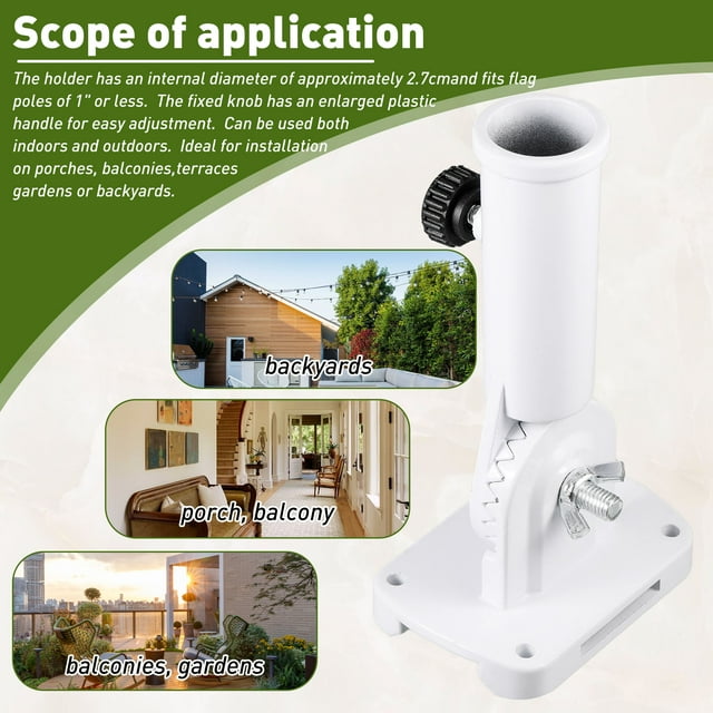 Transemion Multi-Position Mounting Flag Holder Materials Easy Installation Matte Surface Easy To Install Black