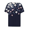 thumbnail image 4 of Women's T-Shirts Summer Tops 2025 Vacation Trendy V Neck Boho Short Sleeve Shirts Casual Loose Comfy Tunics-Black-S, 4 of 5