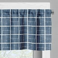 thumbnail image 5 of Ambesonne Navy Blue Valance & Curtain, Stripes in Squares, 55"x45", Night Blue and White, 5 of 6