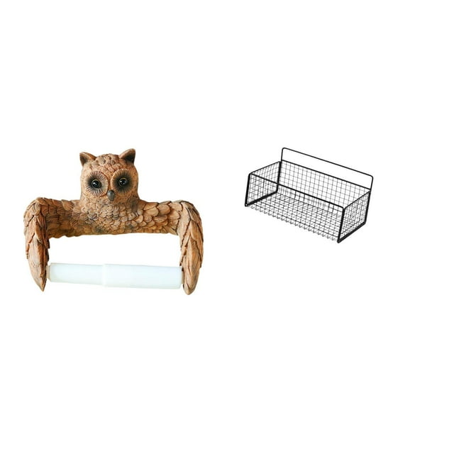 Innovador soporte para papel higiénico y toallas con forma de búho de dibujos animados, organizador de fácil instalación para el hogar, la cocina y el