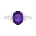 thumbnail image 2 of 2.5ct oval cut purple natural amethyst 18k white gold Bridal Wedding Engagement Promise Anniversary Ring for Women size 10.5, 2 of 7