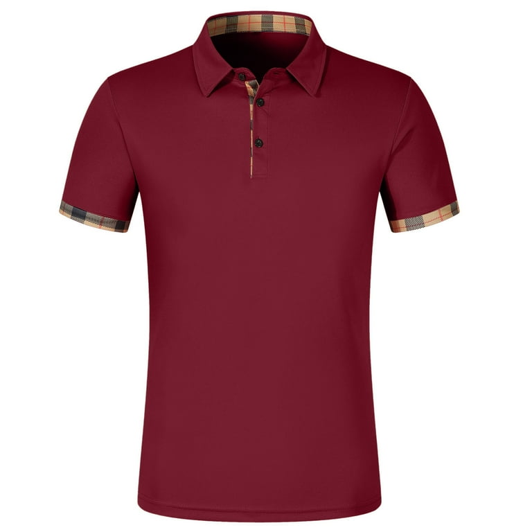 Zylanna Men's Button Polo Shirts Tee, Turndown Collar Short Sleeve