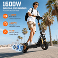thumbnail image 4 of Adult Electric Scooter, 50 Miles Range,34 Mph Top Speed, 11"/10" Off Road Tire,1600W Folding E-Scooter with Detachable Seat for Commuting, 4 of 12