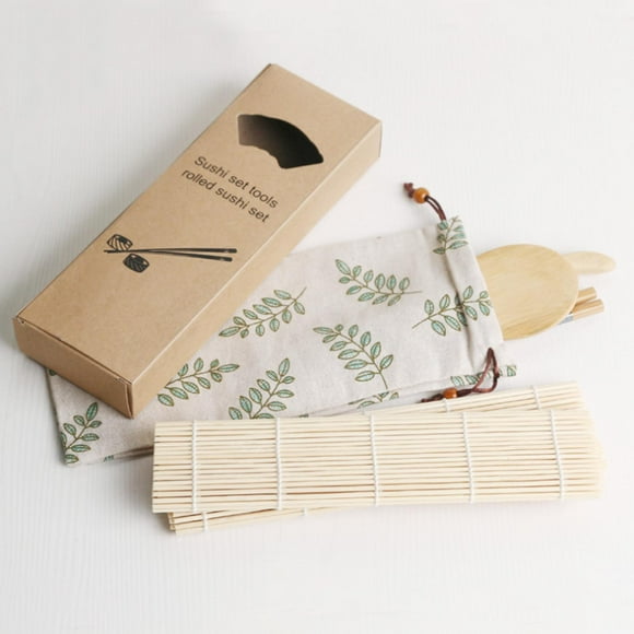 Sushi Plate Set Sushi Making Kit, Bamboo Sushi Rolling Kit, Sushi Rolling Mat Sushi Mat For Home Restaurant