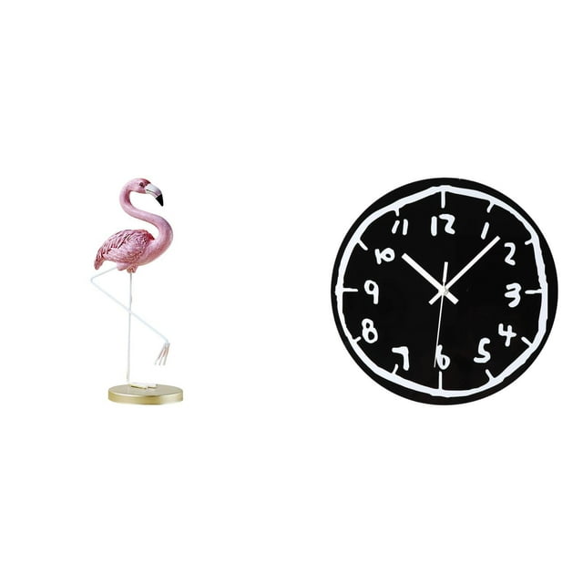 Estatua de flamenco de resina, escultura decorativa para jardín, figura de ave, reloj de pared acrílico, ideal para el hogar, dormitorio, oficina o ja