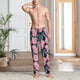 thumbnail image 2 of Fotbe Rose Flowers Pantalones de Pijama para Hombre, Pantalones de Dormir, Pantalones de Casa con Cintura Ajustable y Bolsillos-3X-Large, 2 of 6