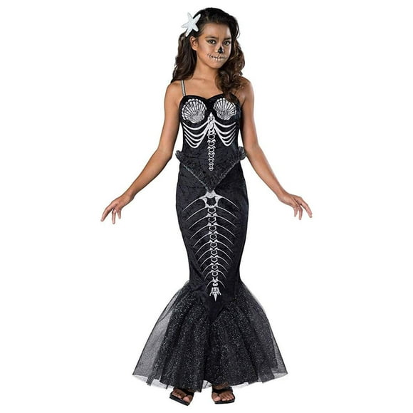 Skeleton Mermaid Girl's Costume - Medium 10-12