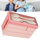 thumbnail image 5 of Fiambrera Bento Box Sincero 3 capas apilable con 4 compartimentos color rosa, 5 of 10