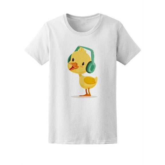 Little Duck Listening To Music T-Shirt Women -Image by Shutterstock, Female Medium
