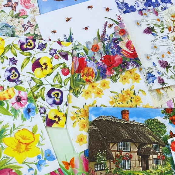 Keep Unique Mystery Pack Decoupage Paper Napkins, Assorted Surprise Napkins, Decorative Napkins Spring for Decoupage, 20 Different Designs