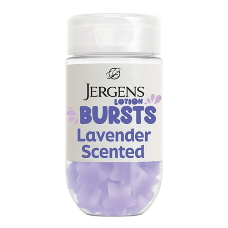 Jergens Lavender Lotion Bursts, Squishy Star-Shaped Moisturizer Bursts, Lotion Gifts for Teens, 38 Ct