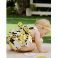 thumbnail image 3 of Princesasa Ropa Para Bebé Niña Amarillo Limón Floral Volantes Verano Cake Smash Trajes Y Diadema Para Regalos Recién Nacidos A6 7-12 Meses (Talla M), 3 of 5