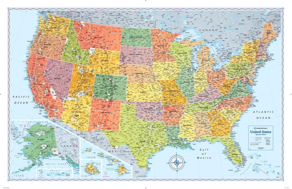 Signature united states wall map (folded): 9780528020476 - Walmart.com