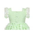 thumbnail image 4 of Girls Dress 3D Butterfly Green Floral Lace Top Square Collar Short Sleeve 8 Years, 4 of 6