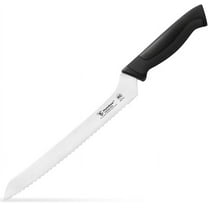 HUMBEE 10-Inch Offset Bread Knife with Width Wave Teeth (Serrated), Black, DT-31 Series