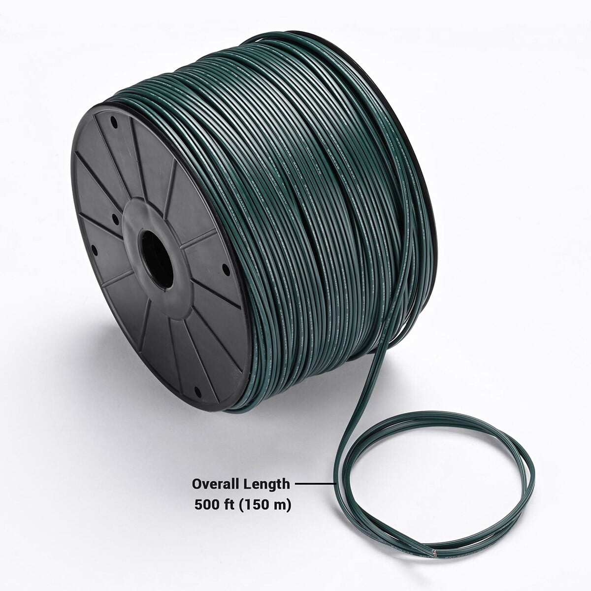 DELight 500Ft SPT-1 Electrical Wire 18 AWG UL Listed with 20 Male/Female Plugs Christmas Extension Lamp Wire Cord Green Rope