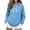 Blue, variant on Women Hooded Half Zip Raglan Long Sleeve Sweatshirt Jacket Top