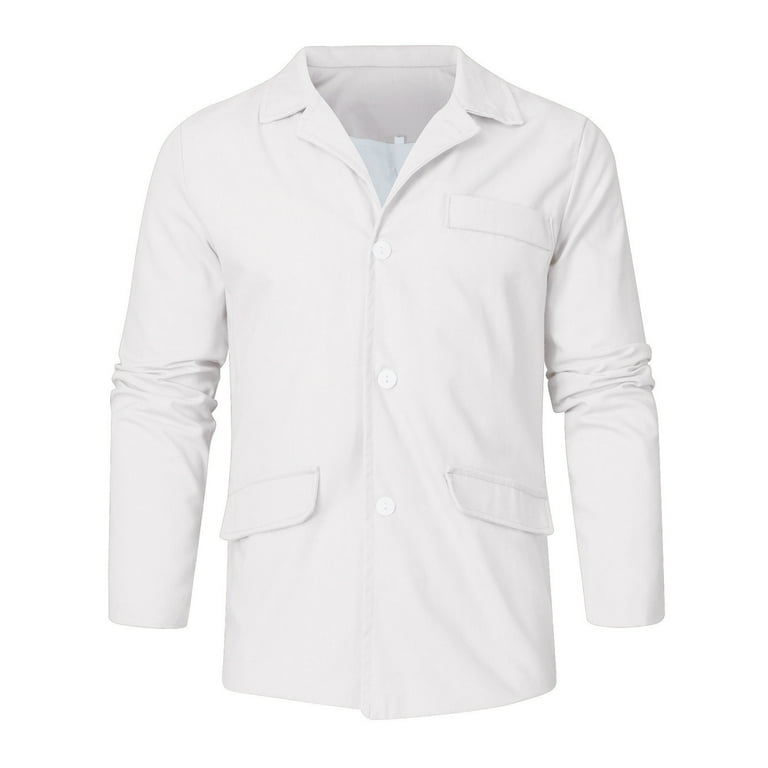 SMihono Sales Men's Sport Coat Regular Fit Lightweight Linen Blazer Jacket  Stylish Suit Jackets Fashion Long Sleeve Hoodless Casual Outwear Jackets  for Mens Winter Gifts White 12 