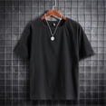 thumbnail image 4 of Short sleeved T-shirt for men's summer new trend casual solid color versatile base handsome t-shirt 268, 4 of 6