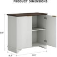 thumbnail image 2 of AOILE 2 Door Coffee Bar Cabinet, Modern Farmhouse Sideboard Buffet Cabinet with Shelves,Oak/White, 2 of 8