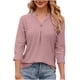 thumbnail image 1 of Fiudx Camisetas para Mujer Blusa Casual de Verano para Mujer, Manga Corta, Cuello En V, Manga 3/4, Dobladillo Curvado, Blusa Suelta Tipo Túnica, 1 of 6