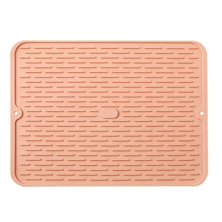 

Silicone Dish Drying Mat Non-Slip Heat Resistant Draining Pad Kitchen Accessory Pink