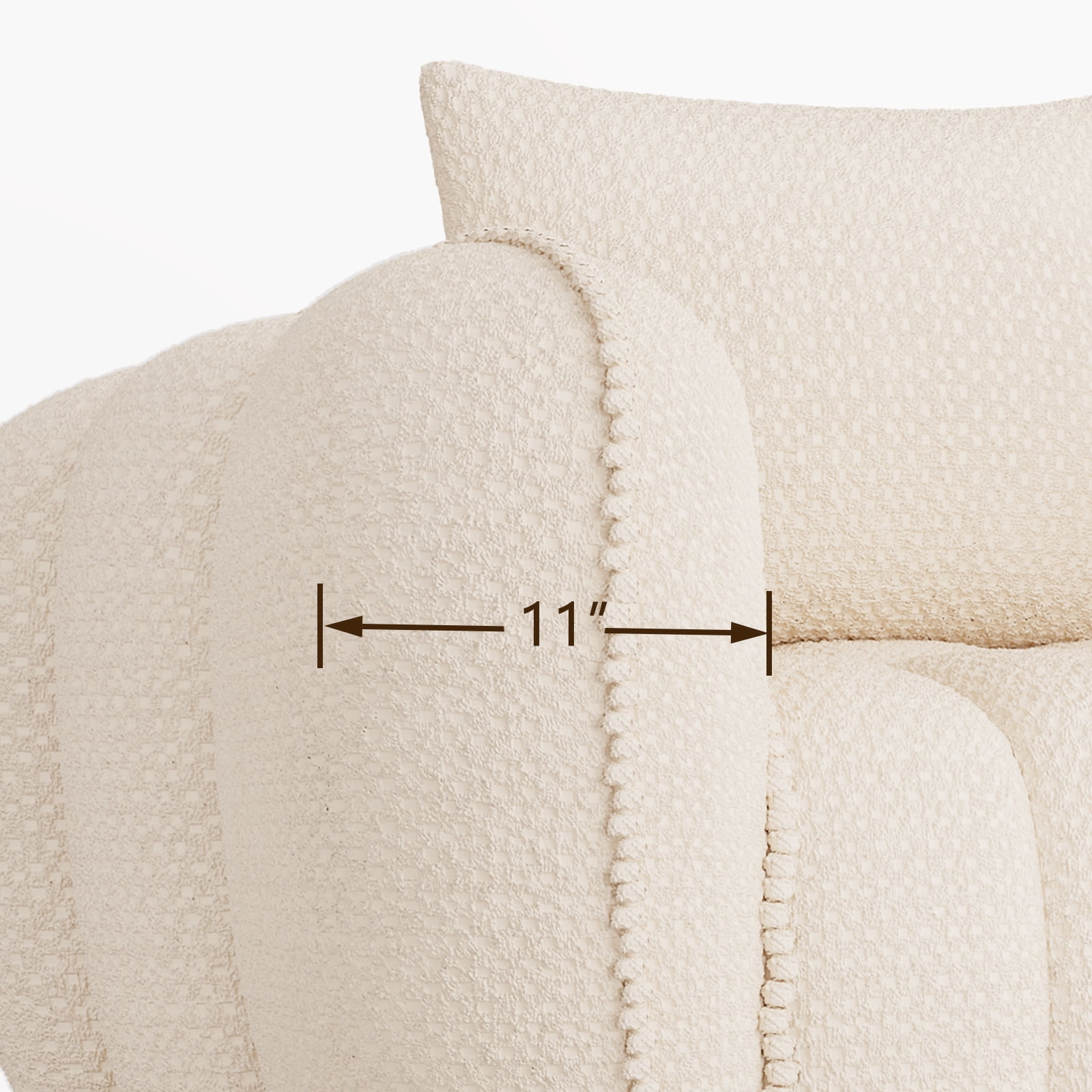 Furniliving Bean Bag Chair for Adults, Oversized Lazy Floor Sofa with Armrests, No Assembly Required, Pumpkin Shaped Bean Bag Sofa for Living Room, Bedroom Apartment Office(Beige)