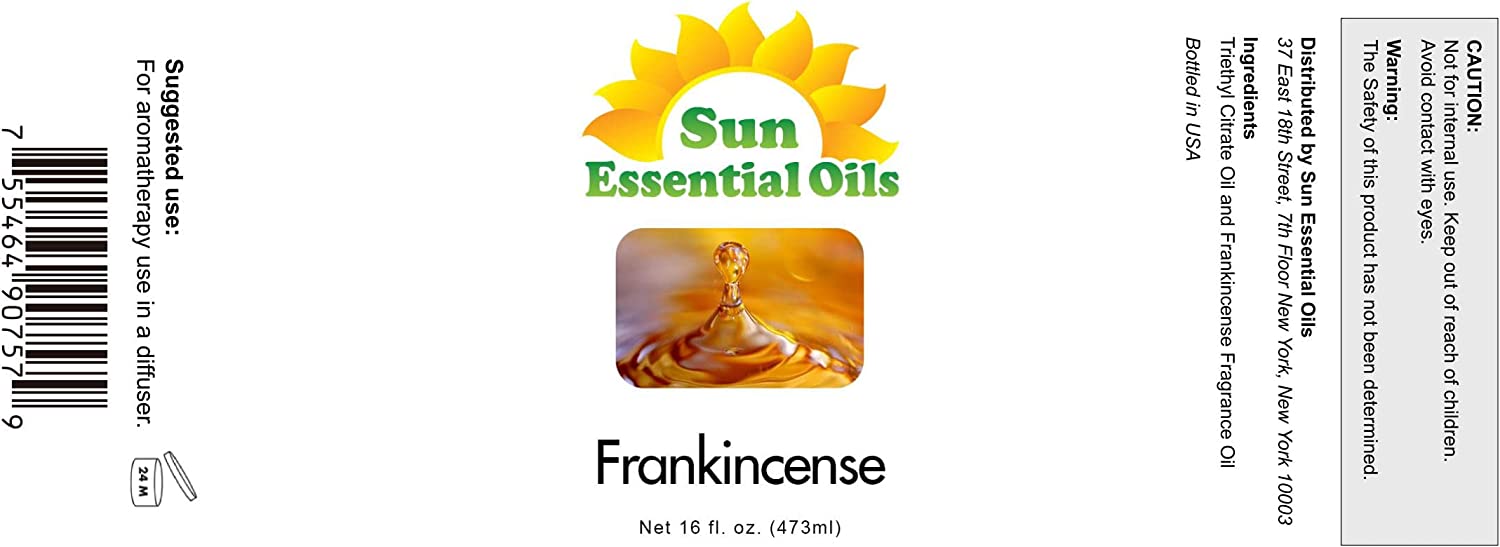 Sun Essential Oils - Frankincense Essential Oil 16oz for Aromatherapy, Diffuser, Soaps, lotions