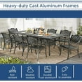 thumbnail image 5 of SOCIALCOMFY 9-Piece Patio Cast Aluminum Dining Set, Outdoor Table and Chairs Set for 8, Includes 94.5" Rectangular Dining Table and 8 Chairs with Umbrella Hole, Patio Furniture Set for Deck Garden, 5 of 7