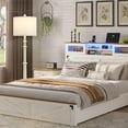 thumbnail image 5 of NATYSWAN Floor Lamps for Living Room,3-Way Dimmable Standing Lamps with White Linen Shade,60" Vintage Tall Pole Light for Reading, Bedroom,Bulb Included, 5 of 8