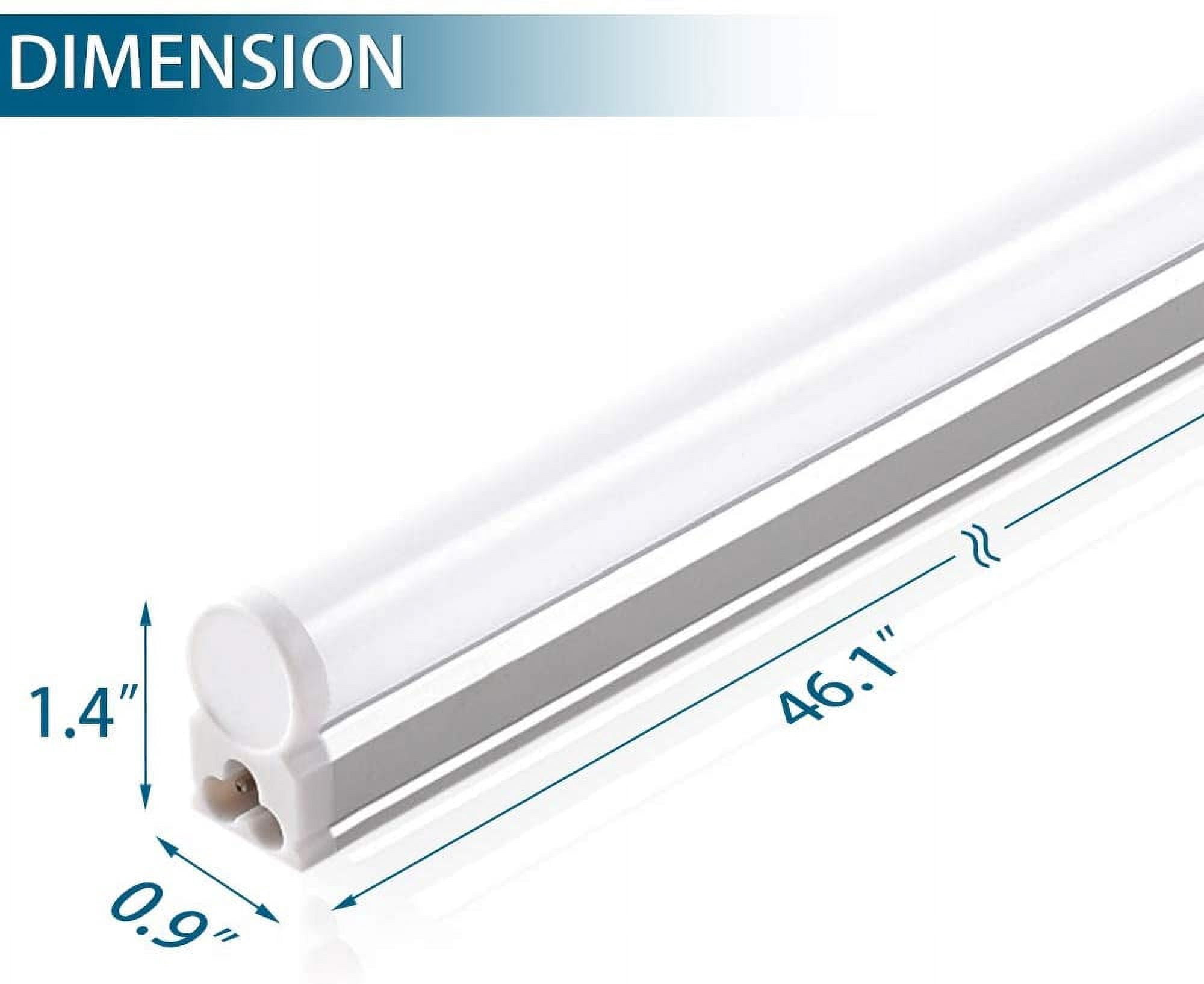 6 Pack LED T5 Integrated Single Fixture, 4FT, 2200lm, 3000K (Warm White), 20W, Utility Shop Light, Ceiling and Under Cabinet Light, ETL Listed, Grow Light with Built-in ON/Off Switch