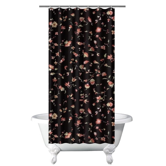 Vintage Rose and Peony Botanical Curtain 36x72, Romantic Floral Garden Style for Elegant Bathrooms