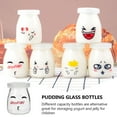 thumbnail image 2 of EeaseCA 8Pcs Pudding Glass Bottles Yogurt Bottles Smiley Faces Bottles (Assorted Color), 2 of 8