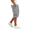thumbnail image 5 of CONZONE Men's Baggy Cargo Shorts Wide Leg Shorts for Men Trendy Elastic Waist Solid Soft Casual Joggers Shorts With Pockets, 5 of 7