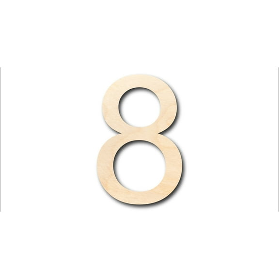 Unfinished Wood Arial Number 8 Shape - Craft - up to 46" DIY 10" / 1/2"