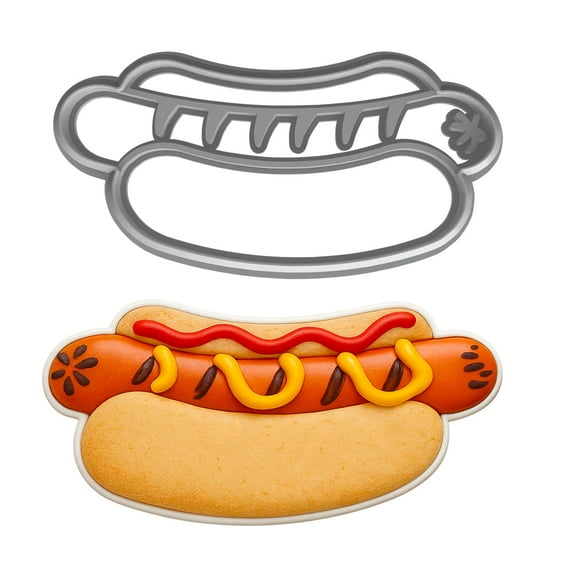 Hot Dog Cookie Cutter 4x1.85" for Baking Fondant Clay for Dog Lovers Gifts