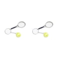 thumbnail image 1 of Inteprter Paquete de 6 llaveros de raqueta de tenis, decoración deportiva, llavero multicolor, suministros para llavero, regalos, novias, esposa Plata 2Conjunto, 1 of 6